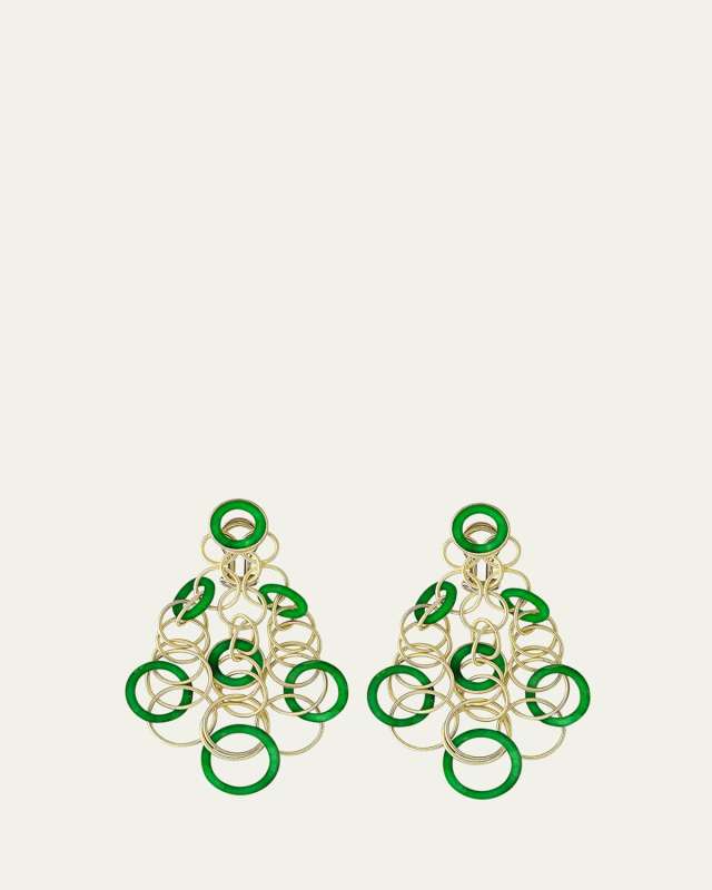 Hawaii Jade Circle Earrings in 18K Gold